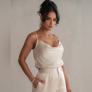 NWT JLUXLABEL | Amour Satin Camisole Top | Champagne